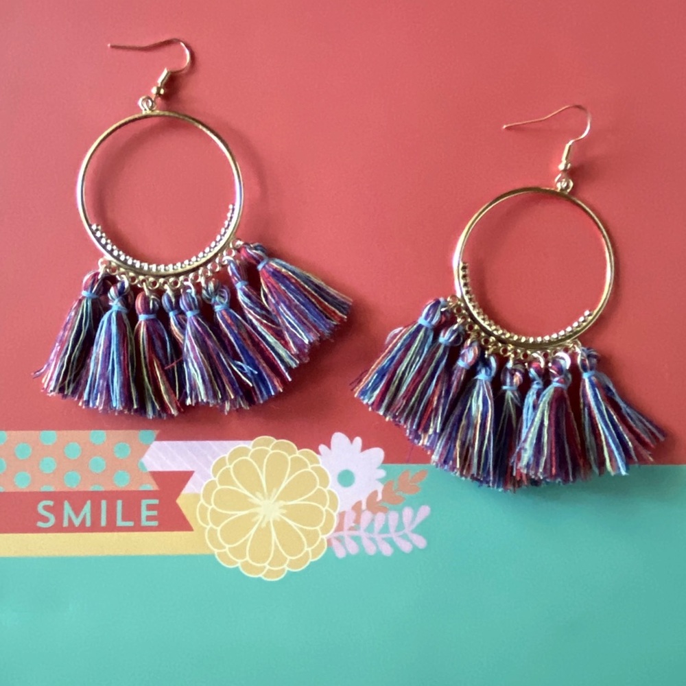 Multi color bohemian tassel earrings *NEW*